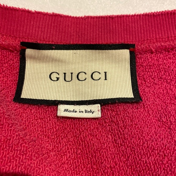 Gucci vintage inspired oversized long sleeve logo pink sweatshirt interlocking G - Picture 7 of 15